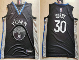 Youth Nike Golden State Warriors #30 Stephen Curry Black Authentic Stitched NBA Jersey