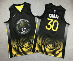 Youth Nike Golden State Warriors #30 Stephen Curry Black City Authentic Stitched NBA Jersey
