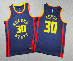 Youth Nike Golden State Warriors #30 Stephen Curry Navy 24-25 city Jersey