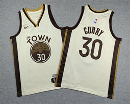 Youth Nike Golden State Warriors #30 Stephen Curry White 2026 City Jersey