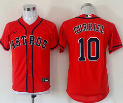 Youth Nike Houston Astros #10 Yuli Gurriel Orange Game Authentic Stitched MLB Jersey