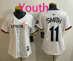 Youth Nike Houston Astros #11 Cam Smith White 3(III) Joint Authentic Stitched MLB Jersey