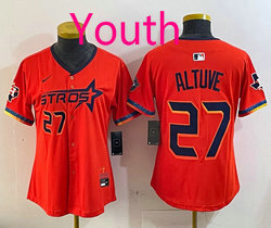 Youth Nike Houston Astros #27 Jose Altuve Orange 4(IV) Joint Stitched MLB Jersey