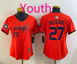 Youth Nike Houston Astros #27 Jose Altuve Orange Joint Stitched MLB Jersey