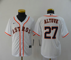 Youth Nike Houston Astros #27 Jose Altuve White Game Authentic Stitched MLB Jersey