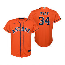 Youth Nike Houston Astros #34 Nolan Ryan Orange Game Authentic Stitched MLB Jersey