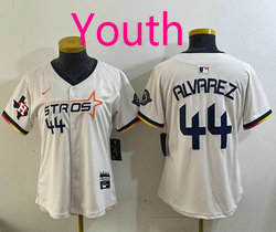 Youth Nike Houston Astros #44 Yordan Alvarez Cream 3(III) Joint Stitched MLB Jersey