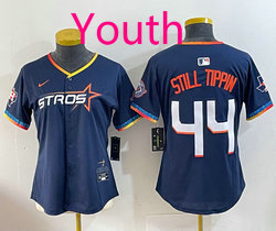 Youth Nike Houston Astros #44 Yordan Alvarez Navy 4(IV) Joint Stitched MLB Jersey