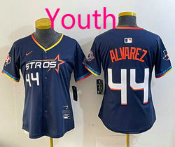 Youth Nike Houston Astros #44 Yordan Alvarez Navy 4(IV) Joint Stitched MLB Jersey