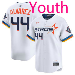 Youth Nike Houston Astros #44 Yordan Alvarez White 2025 City Stitched MLB Jersey