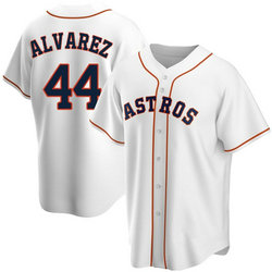 Youth Nike Houston Astros #44 Yordan Alvarez White Game Authentic Stitched MLB Jersey