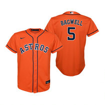Youth Nike Houston Astros #5 Jeff Bagwell Orange Game Authentic Stitched MLB Jersey