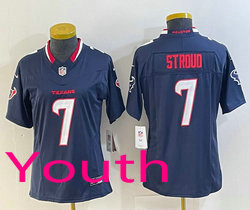 Youth Nike Houston Texans #7 C.J. Stroud Navy 3(III) NFL Jersey