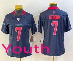 Youth Nike Houston Texans #7 C.J. Stroud Navy Red number 3(III) NFL Jersey