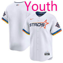 Youth Nike Houston Astros Blank White 2025 City Stitched MLB Jersey