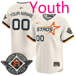 Youth Nike Houston Astros Custom Cream 2025 City Stitched MLB Jersey