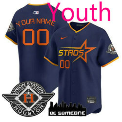 Youth Nike Houston Astros Custom Navy 2025 City Stitched MLB Jersey