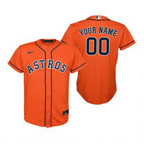Youth Nike Houston Astros Custom Orange Game Authentic Stitched MLB Jersey
