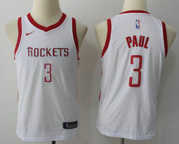 Youth Nike Houston Rockets #3 Chris Paul White Game Authentic Stitched NBA Jersey