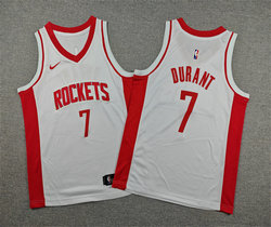 Youth Nike Houston Rockets #7 Kevin Durant White Authentic Stitched NBA Jersey
