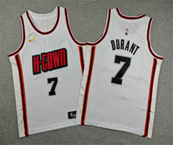 Youth Nike Houston Rockets #7 Kevin Durant White City Authentic Stitched NBA Jersey