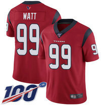 Youth Nike Houston Texans #99 J.J. Watt 100th Season Red Vapor Untouchable Authentic Stitched NFL Jersey