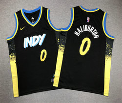 Youth Nike Indiana Pacers #0 Tyrese Haliburton 2024 Black City Stitched NBA Jersey