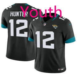 Youth Nike Jacksonville Jaguars #12 Travis Hunter Black Authentic Stitched NFL Jersey