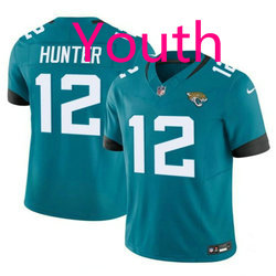 Youth Nike Jacksonville Jaguars #12 Travis Hunter Teal Authentic Stitched NFL Jersey