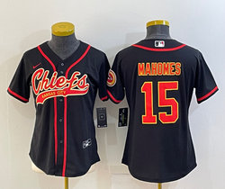 Youth Nike Kansas City Chiefs #15 Patrick Mahomes Black Joint Authentic Stitched baseball jersey