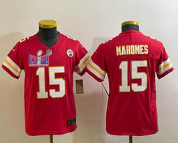 Youth Nike Kansas City Chiefs #15 Patrick Mahomes Red 2023 F.U.S.E With 2024 Super Bowl (LVIII ) patch Jersey