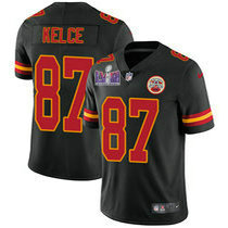 Youth Nike Kansas City Chiefs #87 Travis Kelce Black Vapor Untouchable With 2024 Super Bowl (LVIII ) patch Jersey
