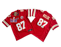 Youth Nike Kansas City Chiefs #87 Travis Kelce Red 2023 F.U.S.E With 2024 Super Bowl (LVIII ) patch Jersey