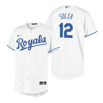 Youth Nike Kansas City Royals #12 Jorge Soler White Game Authentic Stitched MLB Jersey