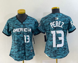 Youth Nike Kansas City Royals #13 Salvador Perez Teal 2023 All-Star Stitched Baseball Jersey
