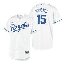Youth Nike Kansas City Royals #15 Patrick Mahomes White Game Authentic Stitched MLB Jersey