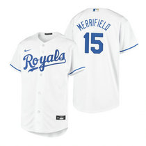 Youth Nike Kansas City Royals #15 Whit Merrifield White Game Authentic Stitched MLB Jersey