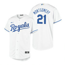 Youth Nike Kansas City Royals #21 Mike Montgomery White Game Authentic Stitched MLB Jersey