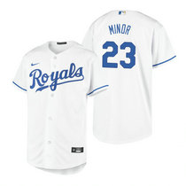 Youth Nike Kansas City Royals #23 Mike Minor White Game Authentic Stitched MLB Jersey