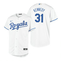 Youth Nike Kansas City Royals #31 Ian Kennedy White Game Authentic Stitched MLB Jersey