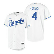 Youth Nike Kansas City Royals #4 Alex Gordon White Game Authentic Stitched MLB Jersey