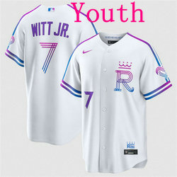 Youth Nike Kansas City Royals #7 Bobby Witt Jr. White 2026 City MLB Jersey