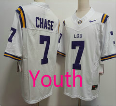 Youth Nike LSU Tigers #7 Ja'Marr Chase White 2023 F.U.S.E Stitched NCAA Jersey