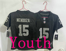 Youth Nike Las Vegas Raiders #15 Fernando Mendoza Black Authentic Stitched NFL Jersey