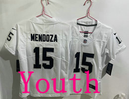 Youth Nike Las Vegas Raiders #15 Fernando Mendoza White Authentic Stitched NFL Jersey
