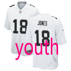 Youth Nike Las Vegas Raiders #18 Jack Jones White Jersey