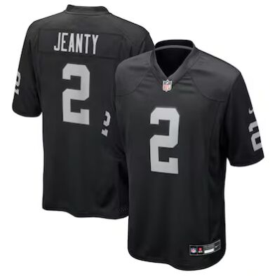 Youth Nike Las Vegas Raiders #2 Ashton jeanty Black 2025 Draft Stitched NFL Jersey