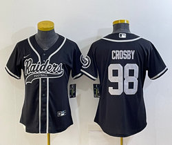Youth Nike Las Vegas Raiders #98 Maxx Crosby Black Joint Authentic Stitched baseball jersey