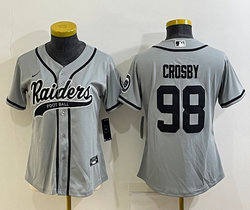 Youth Nike Las Vegas Raiders #98 Maxx Crosby Gray Joint Authentic Stitched baseball jersey