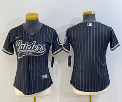 Youth Nike Las Vegas Raiders Black Joint Stripe Authentic Stitched baseball jersey